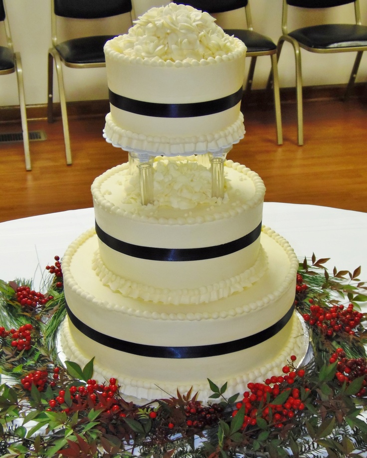 3 Tier Wedding Cake with Buttercream Frosting Flowers