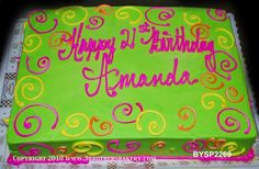 Neon Birthday Sheet Cakes