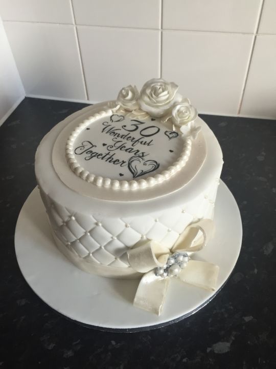 Pearl Wedding Anniversary Cake