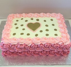 Pink and Gold Sheet Cake