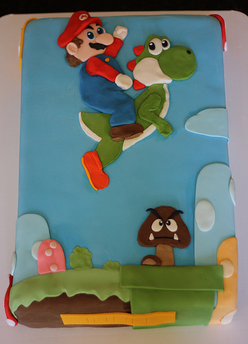 Super Mario and Yoshi Cake