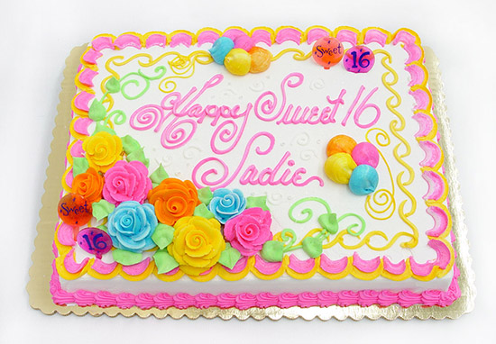 Sweet 16 Birthday Sheet Cakes