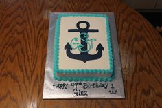 Anchor Sheet Cake