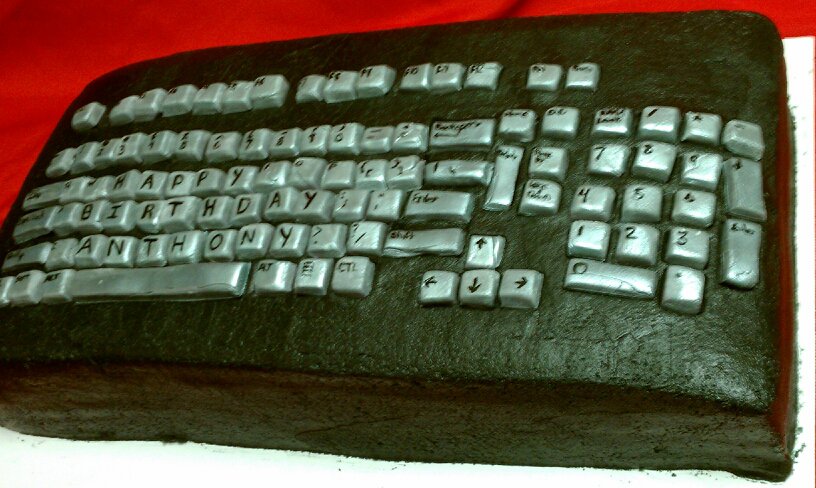 Computer Keyboard Birthday Cake