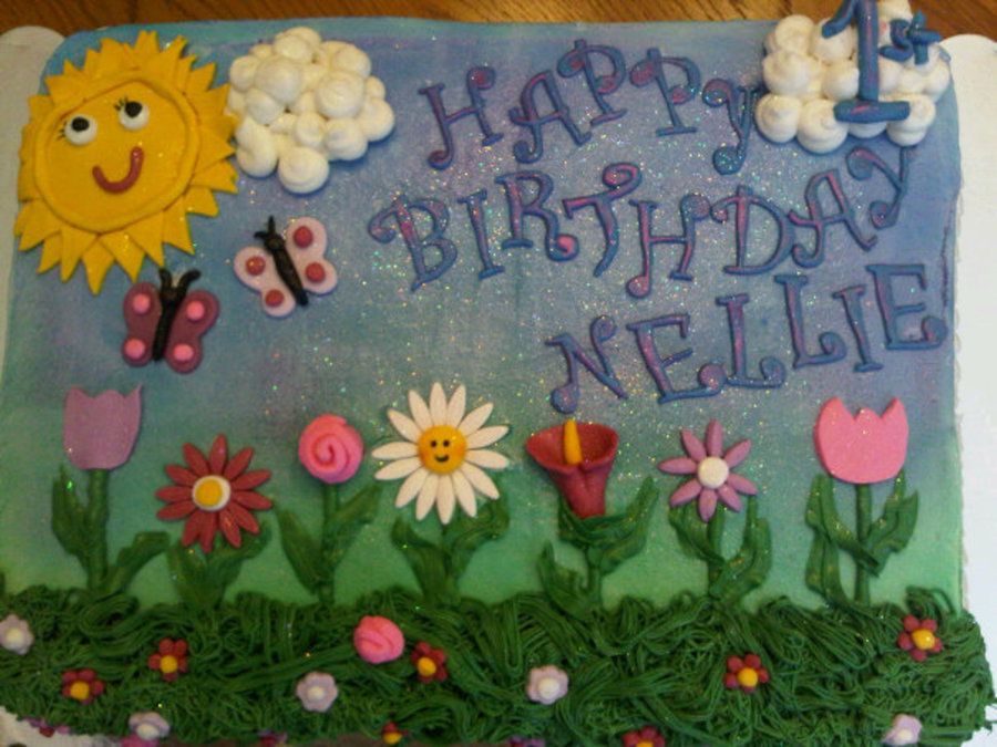 Garden Flower Birthday Sheet Cakes