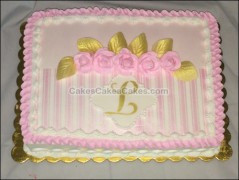 Pink and Gold Sheet Cake