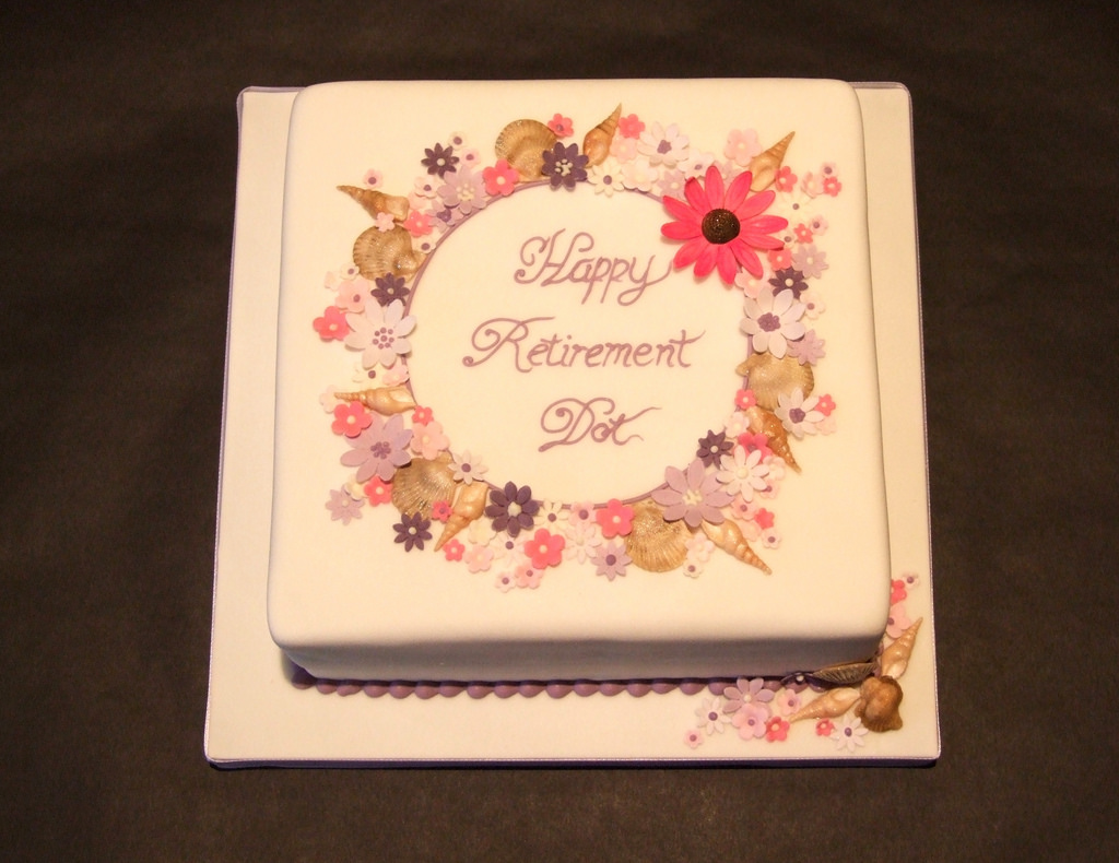 Retirement Cake with Flowers