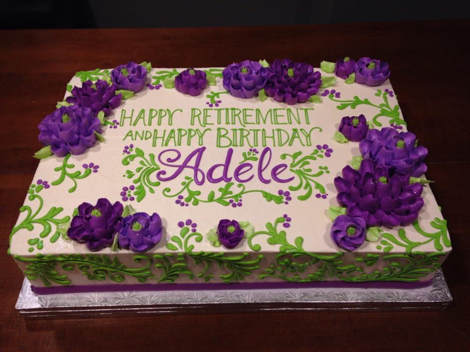 9 Photos of Retirement Cakes Square With Flowers