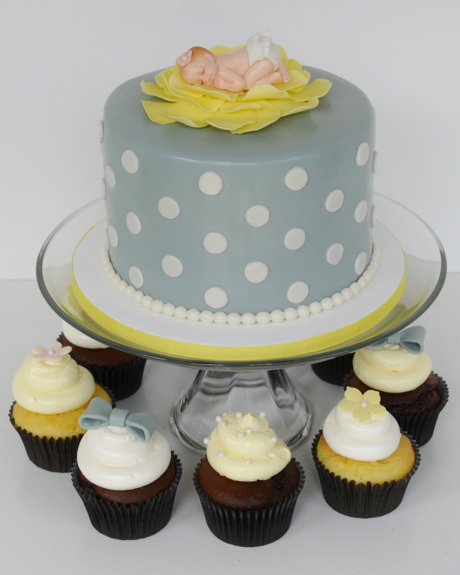 12 Yellow Baby Shower Cakes Photo Yellow And Grey Baby Shower Cake