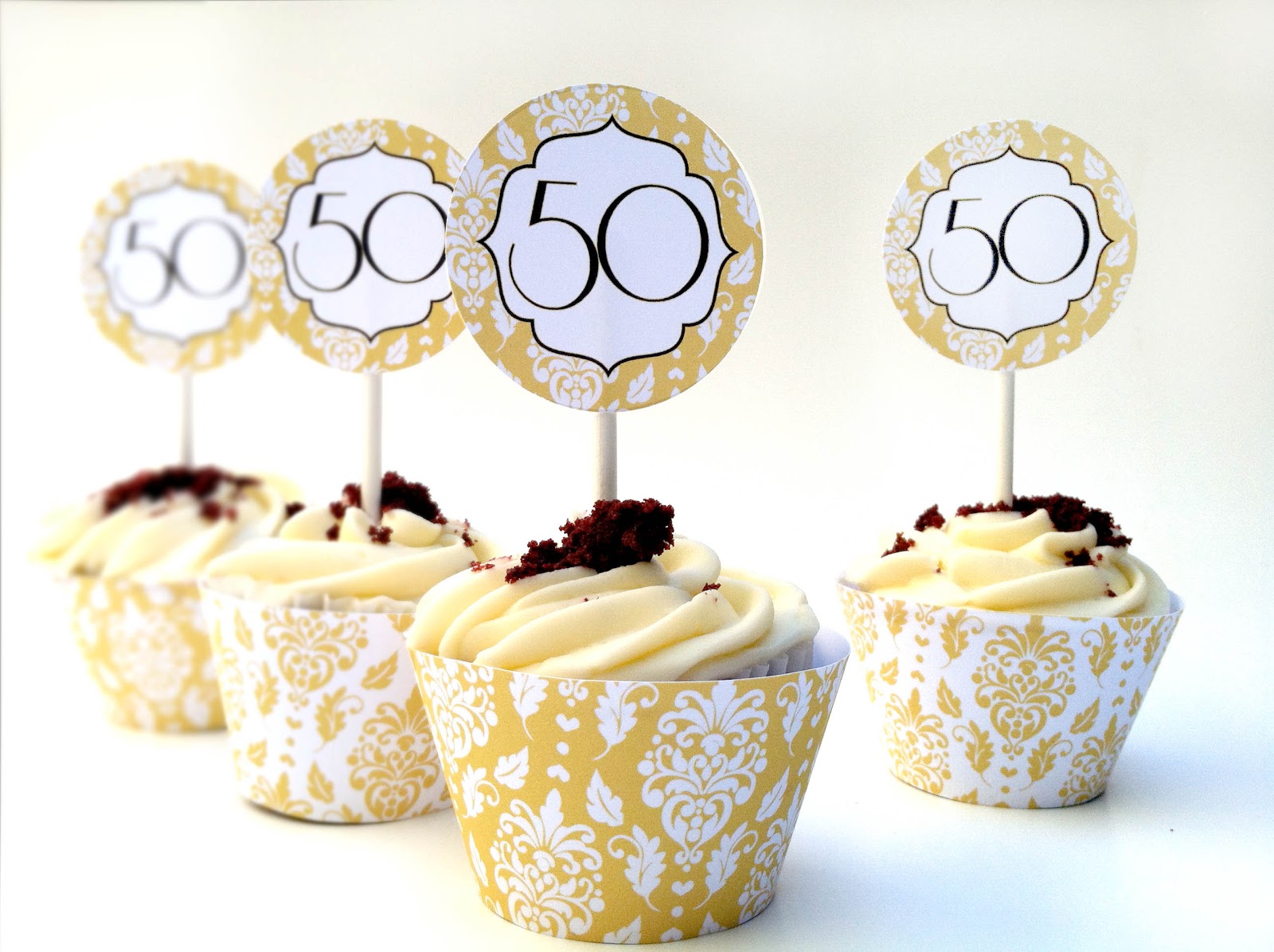 50th Anniversary Cupcake Decorations