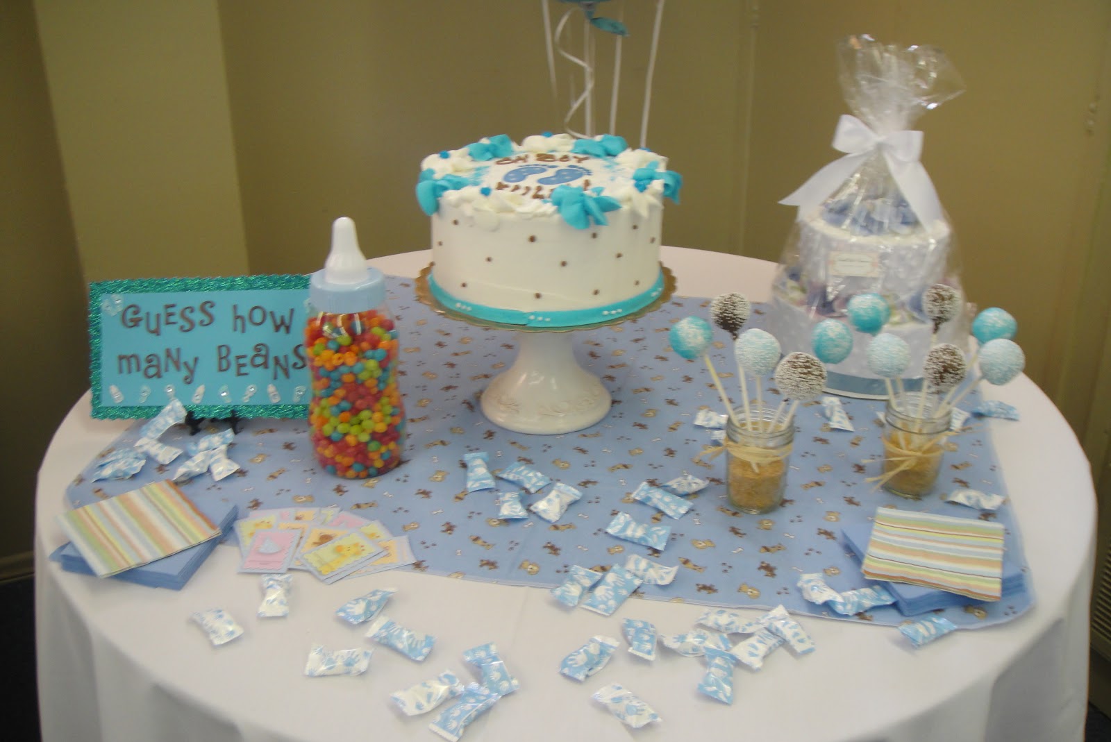 Baby Boy Shower Cake Table Decoration