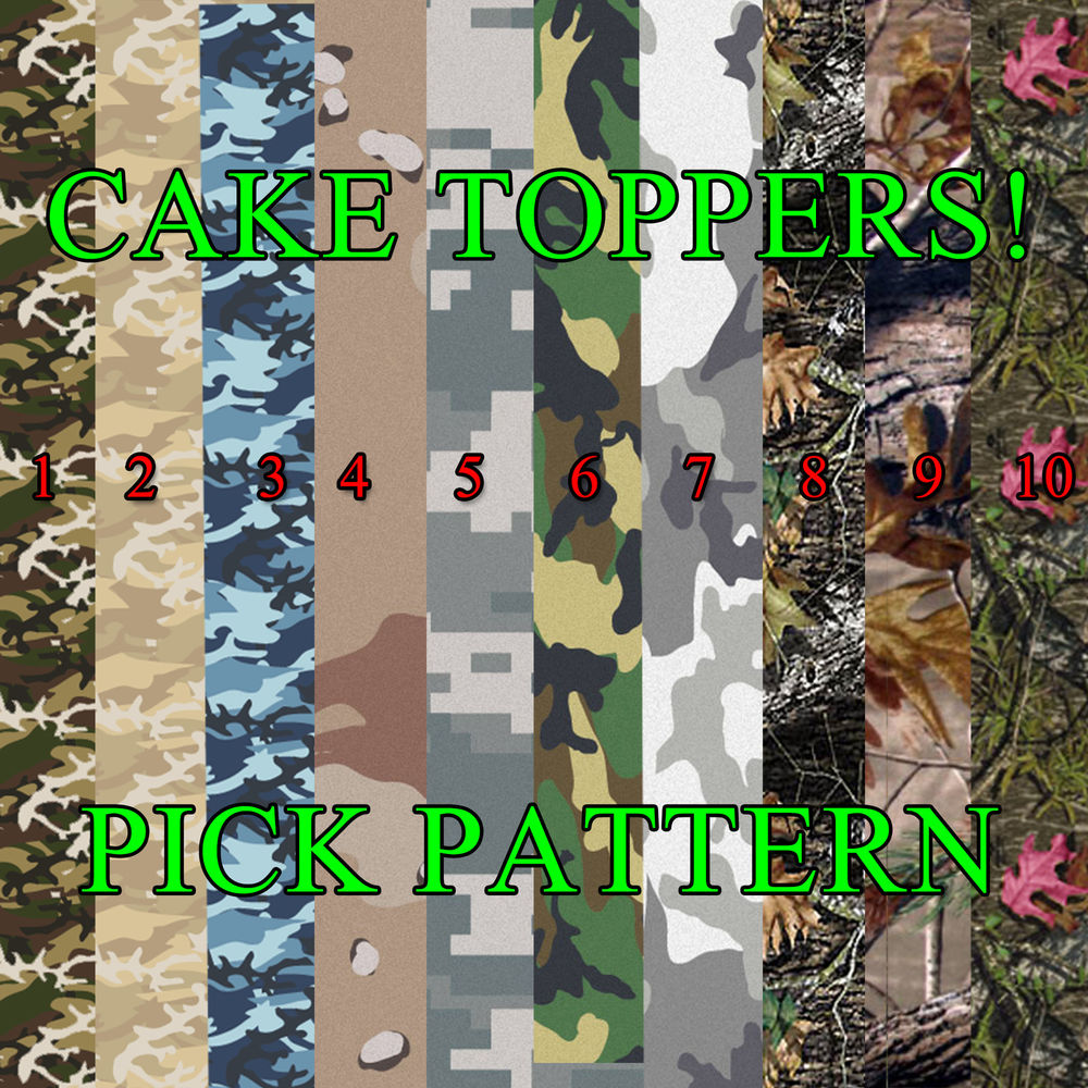 Camo Edible Cake Topper Sheets