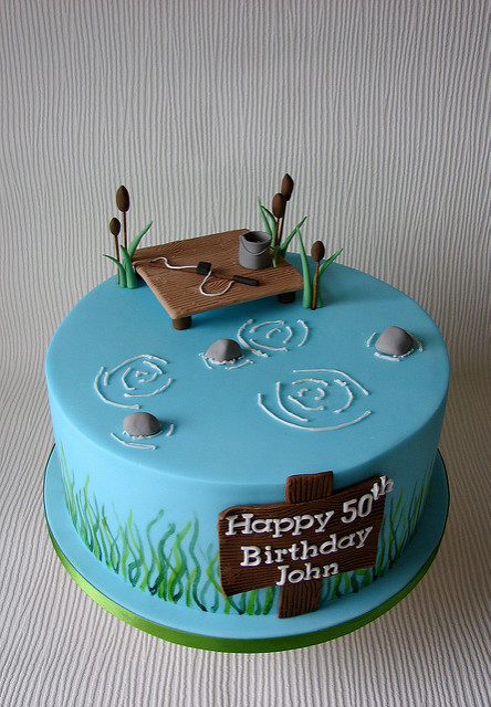 Fishing Themed Birthday Cake