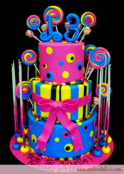 Neon Birthday Cake Ideas for Girls