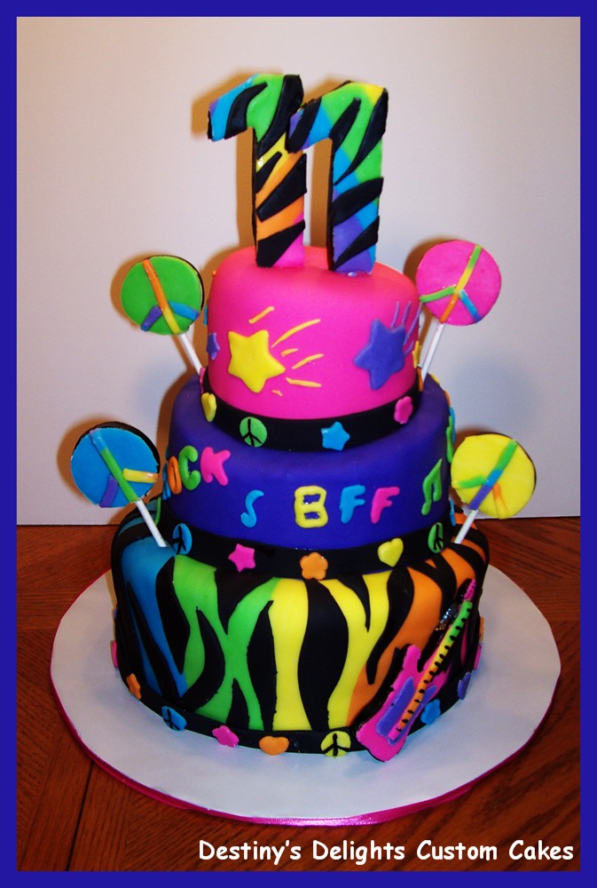 Neon Birthday Cake