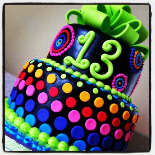 Neon Girl Birthday Cake Ideas