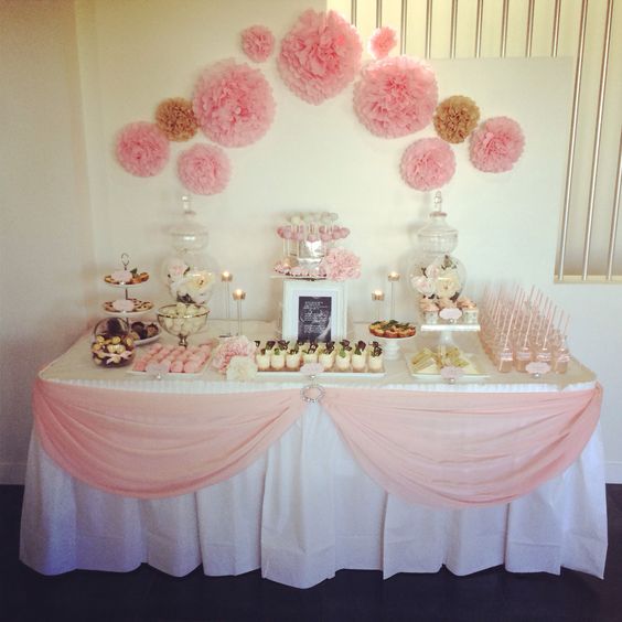 Pink Baby Shower Table