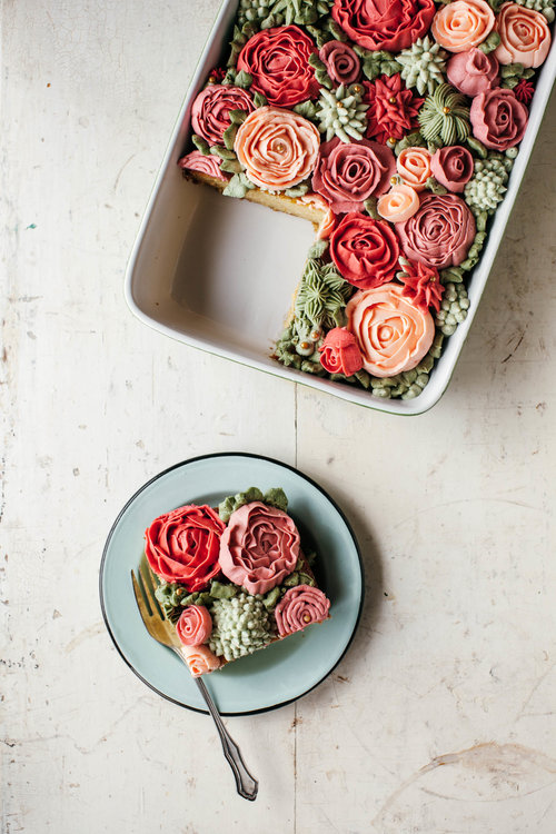 Sheet Cakes with Roses