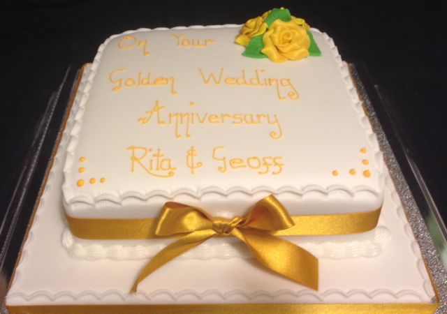 Golden Wedding Anniversary Cake