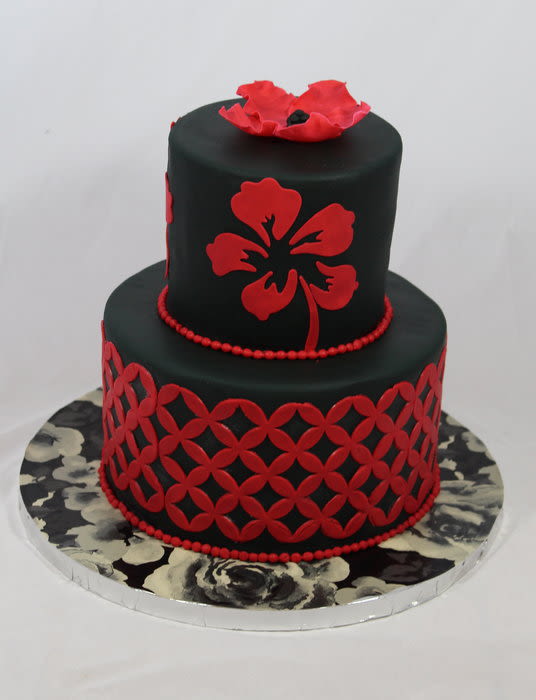 10 Photos of Anniversary Cakes Black And Red