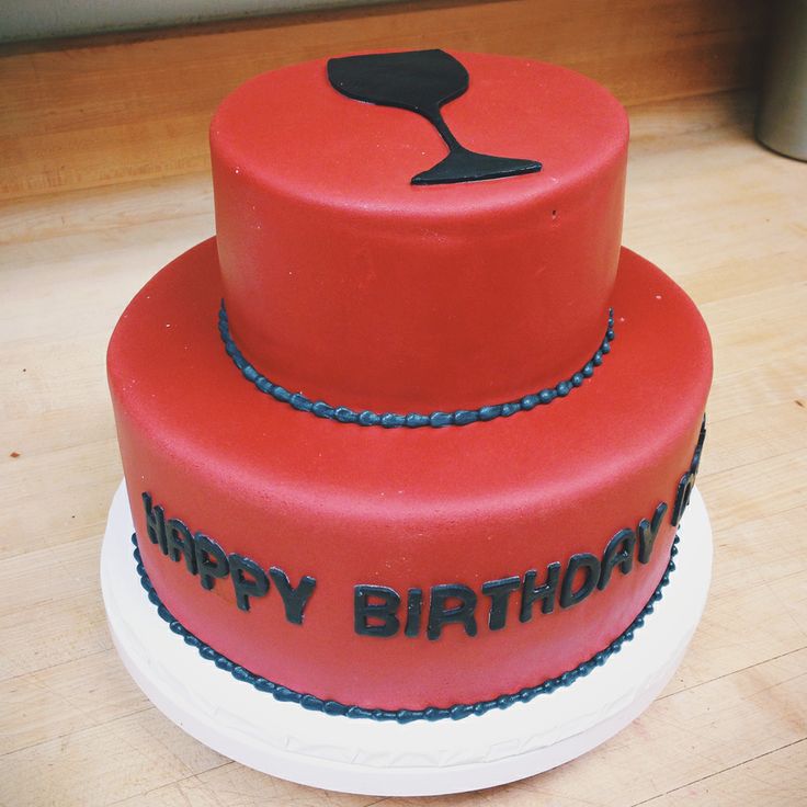 Red and Black Birthday Cake