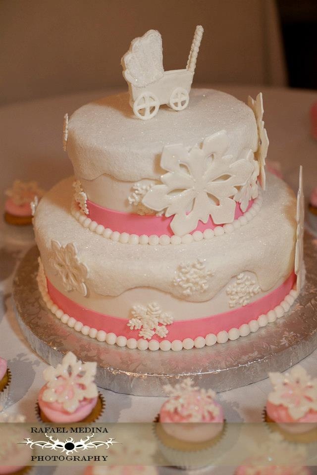 Snowflake Baby Shower Cake Idea