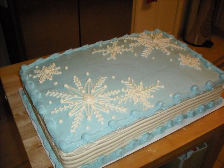 9 Photos of Snowflake Shower Sheet Cakes