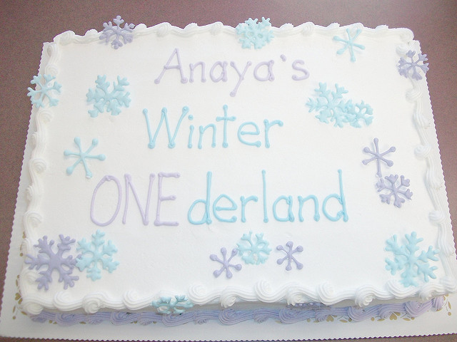 Snowflake Winter Birthday Sheet Cakes