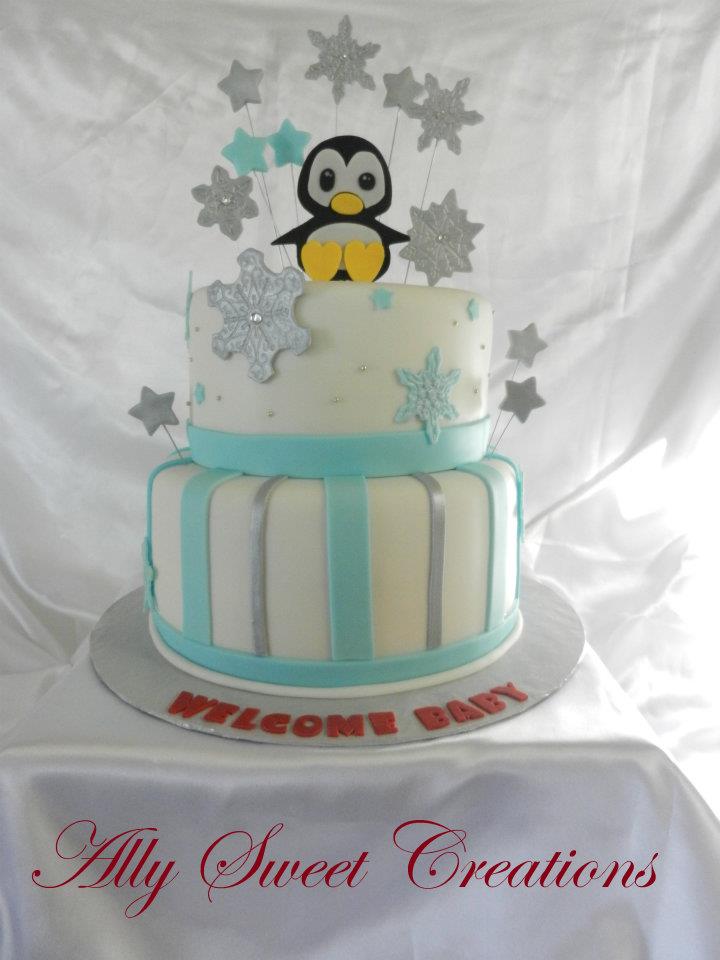 Winter Baby Shower Cake