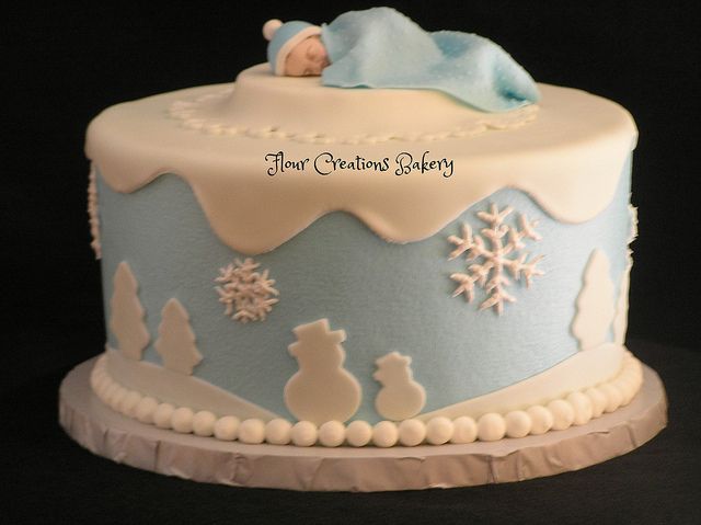 Winter Wonderland Baby Shower Cake