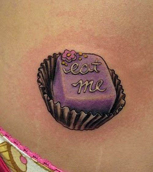 Alice in Wonderland Eat Me Tattoo