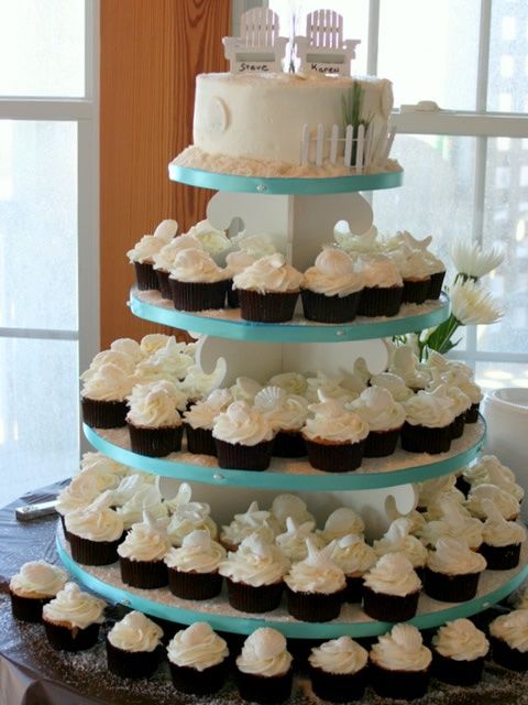 10 Beach Themed Wedding Cake Cupcakes Photo Beach Themed Wedding