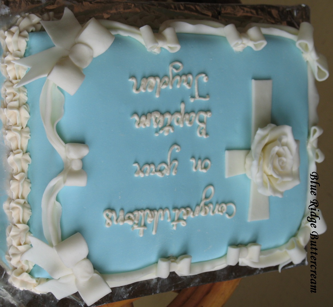 Boy Baptism Sheet Cake