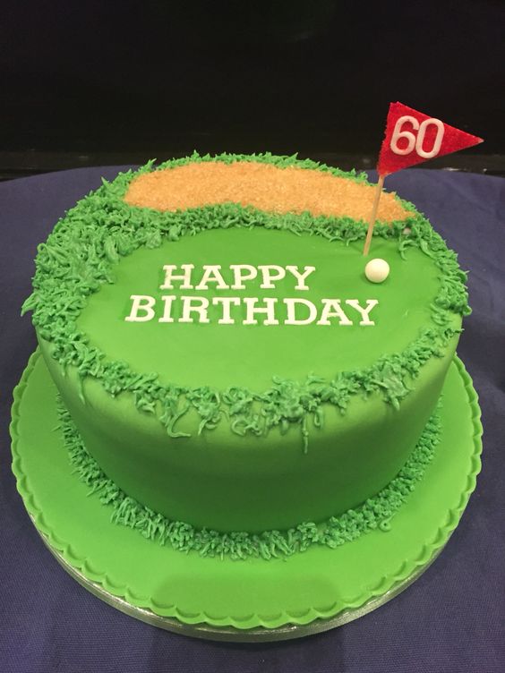 Golf Themed Sheet Birthday Cake