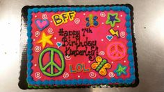 Peace Sign Birthday Sheet Cakes