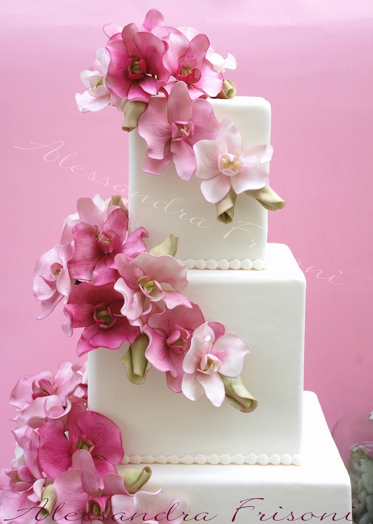 10 Wedding Cupcakes With Orchids Photo Wedding Cake With Orchids