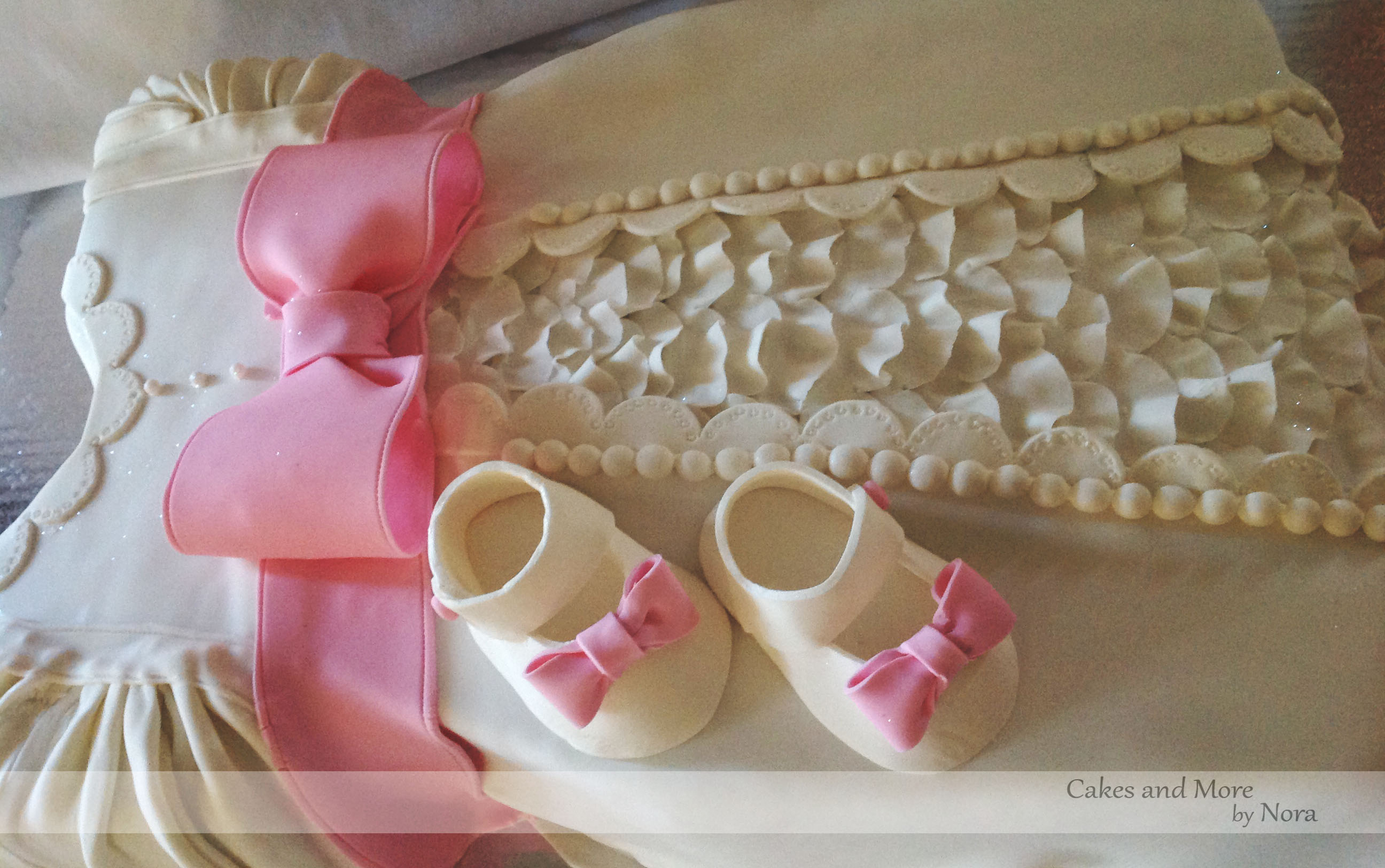 Baby Girl Baptism Sheet Cake