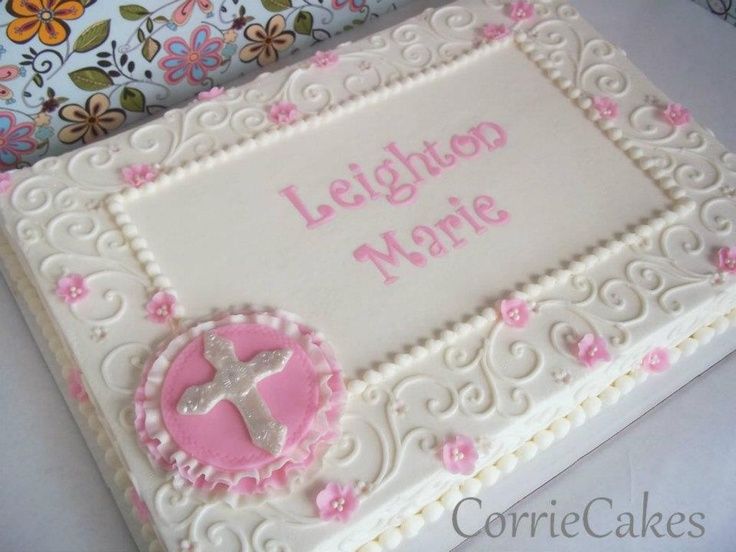 9 Photos of Baptism Sheet Cakes For Girls