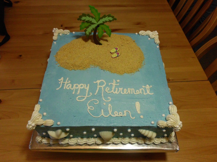 Beach Theme Retirement Cake