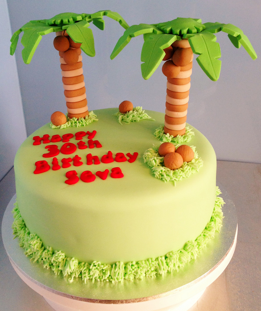 Birthday Cake with Palm Trees