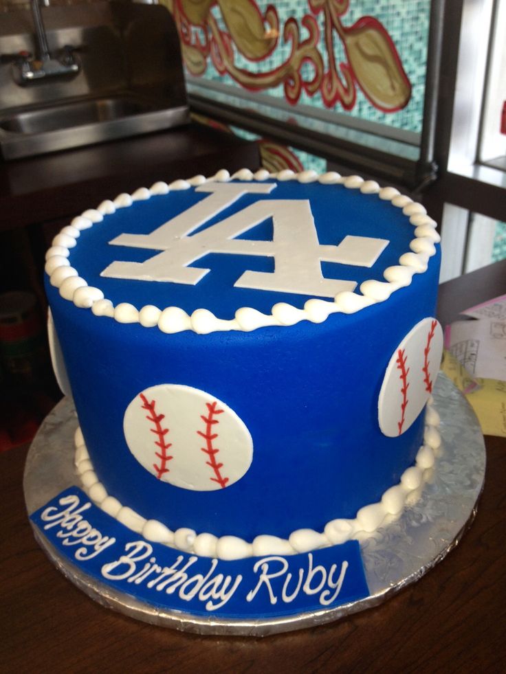 7 Photos of Dodgers Theme Retirement Cakes