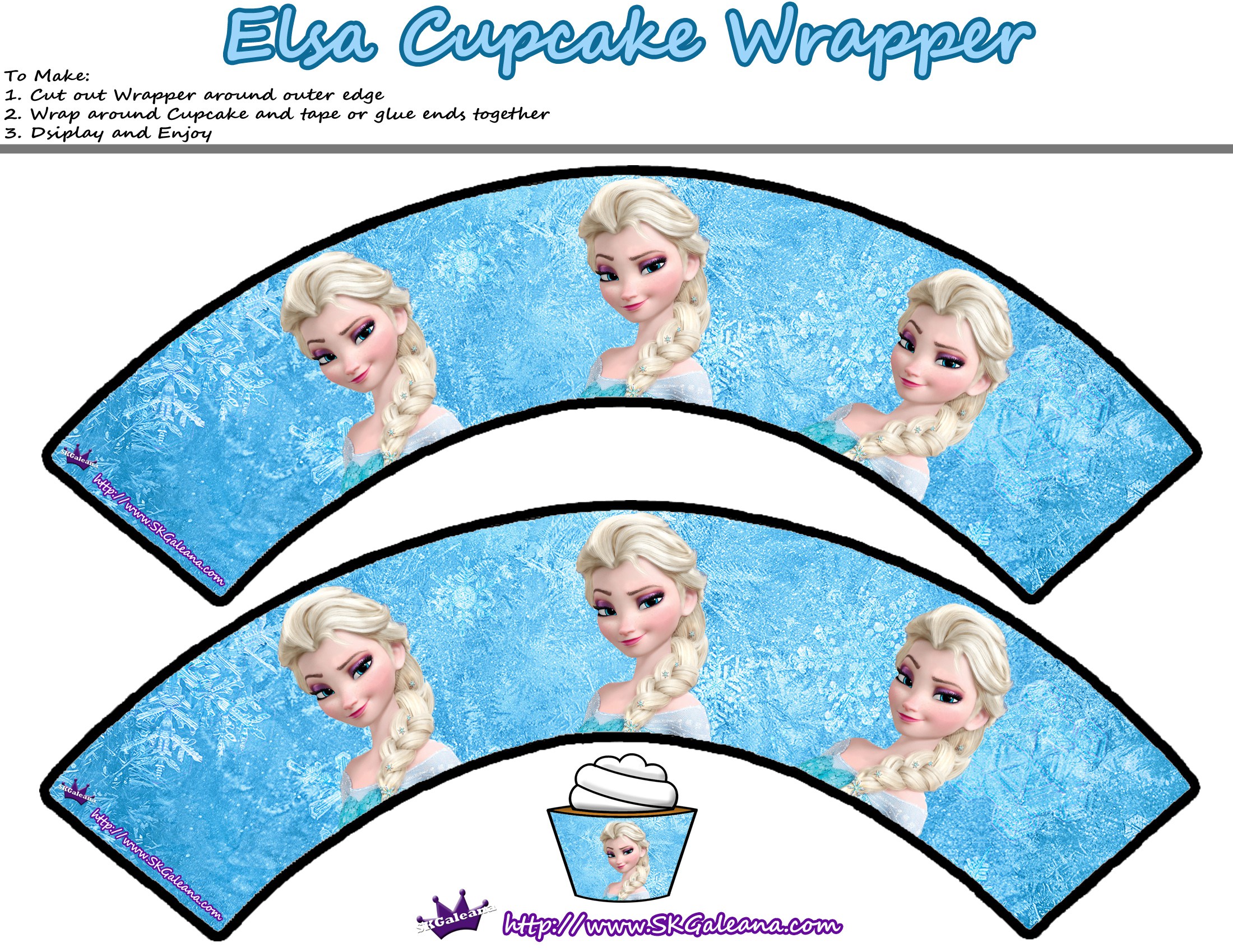 Free Printable Cupcake Toppers Frozen Elsa