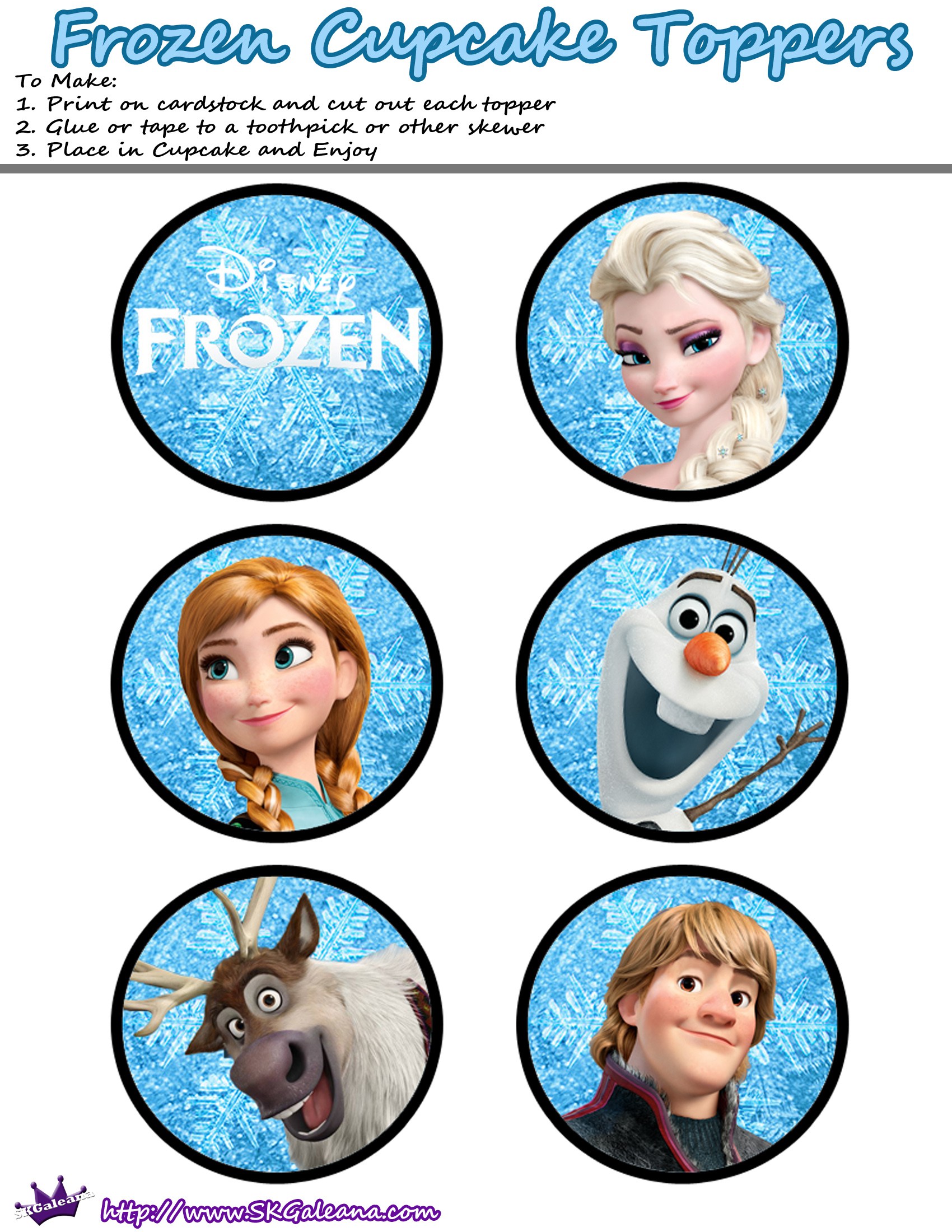 Frozen Cupcake Toppers Printable Free