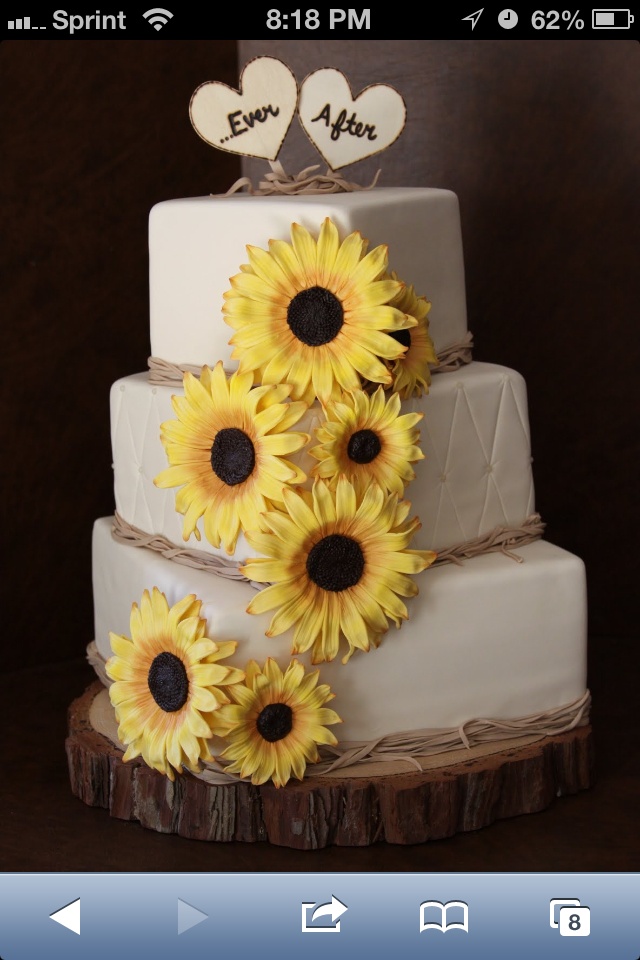 Rustic Sunflower Wedding Cake