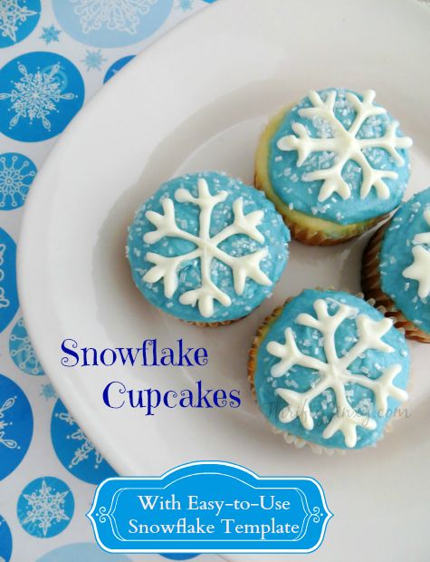 Template Snowflake Cupcakes