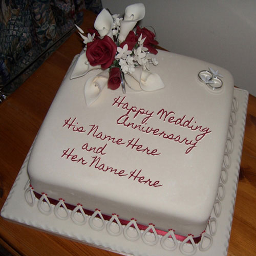 Wedding Anniversary Cake with Name