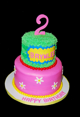 Bright Colored Birthday Cake