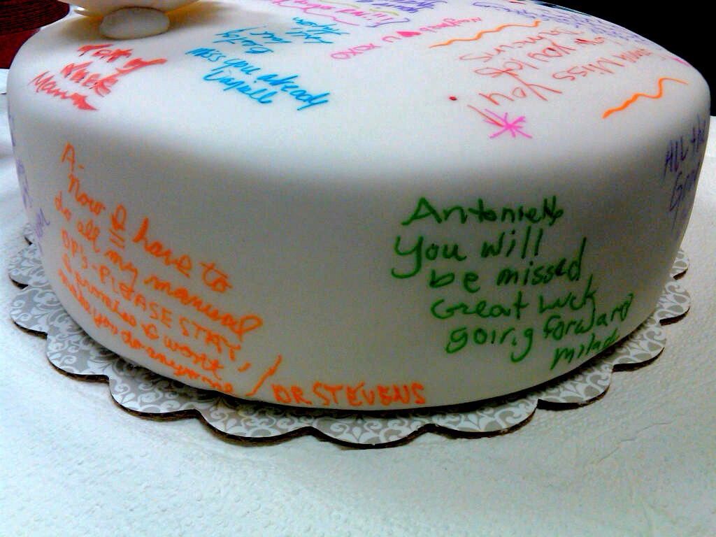 Fare Well Message On Cake