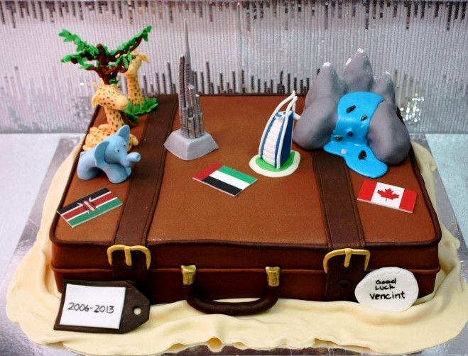 Fare Well Suitcase Cake