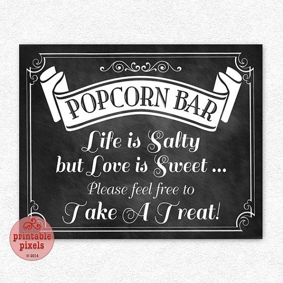 Popcorn Bar Sign